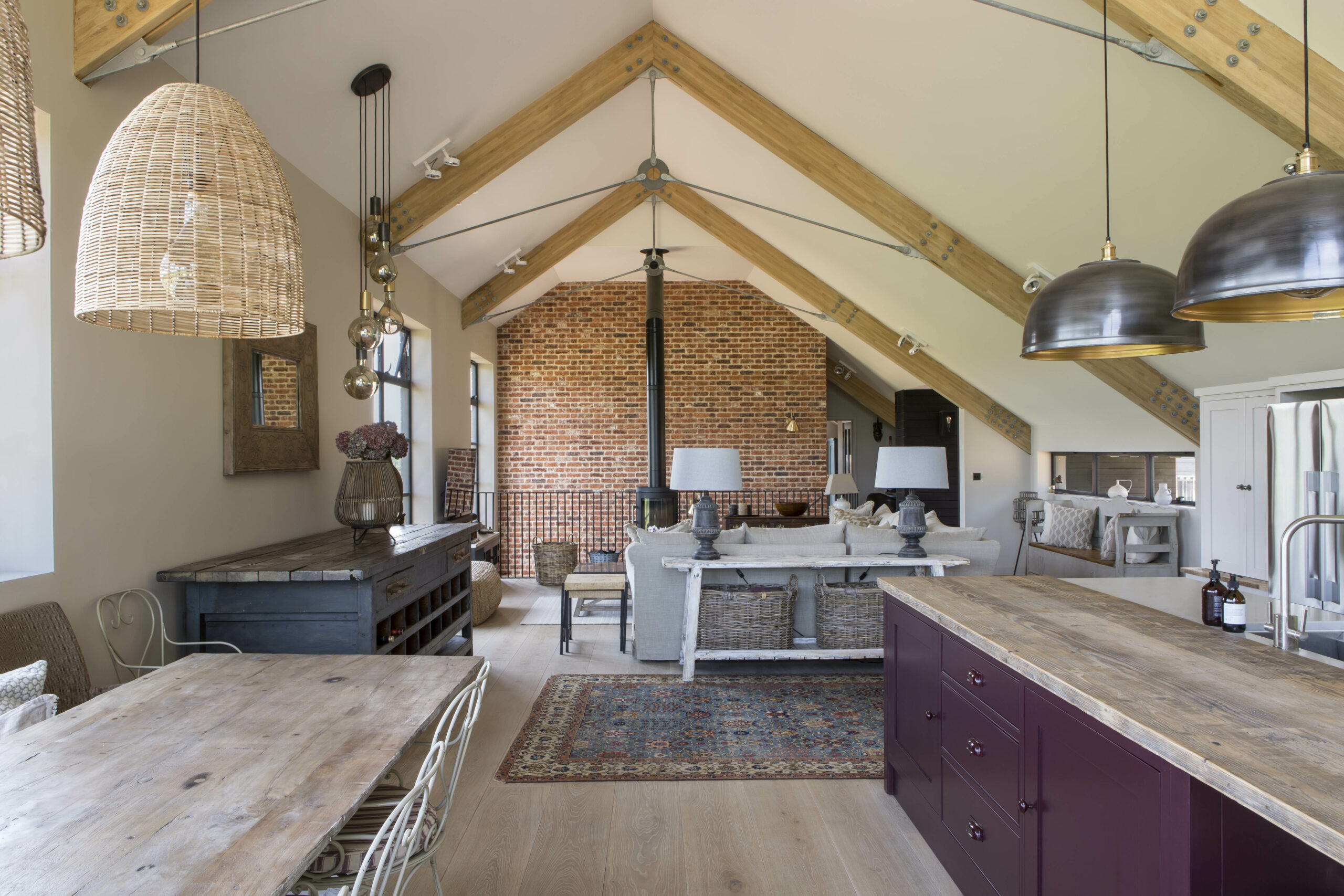 loft style interior design kitchen living room design