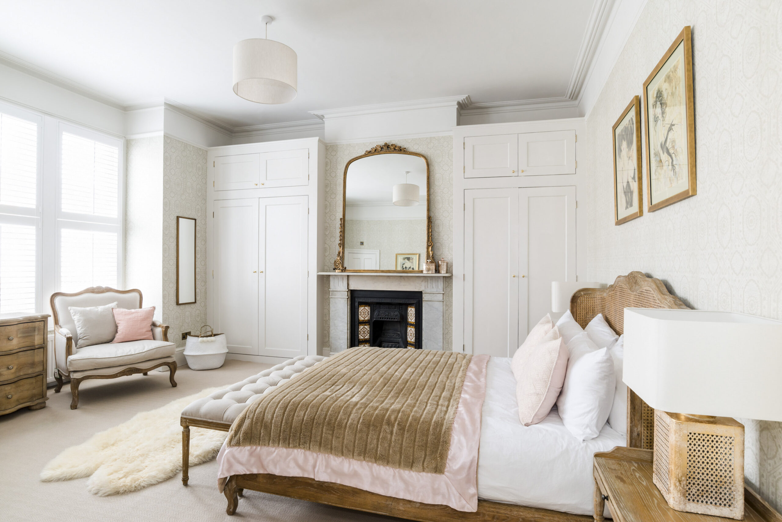 London home elegant interior renovation bedroom design
