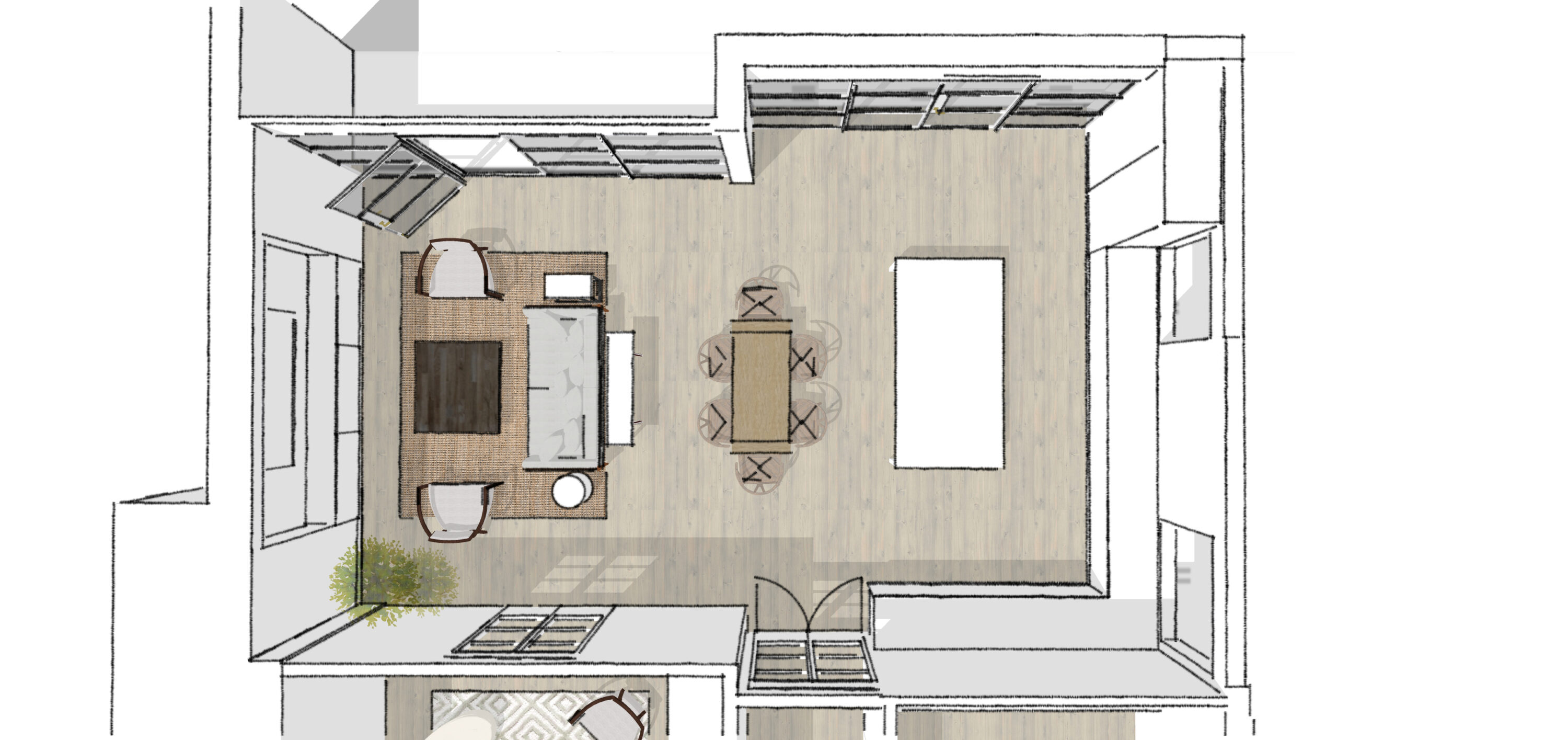 Kitchen drawing interior design