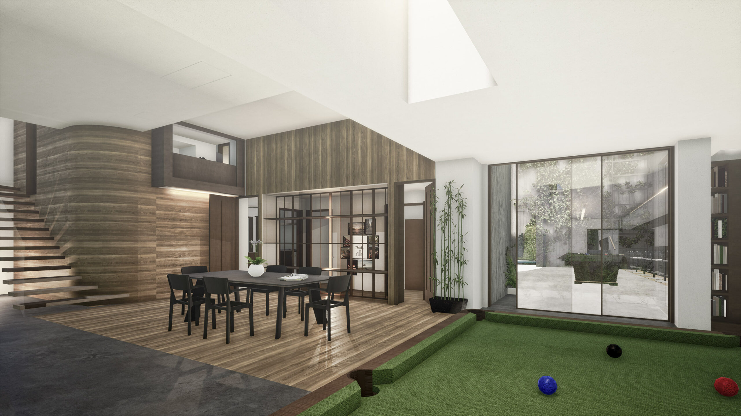 New build home sunken basement luxury games room