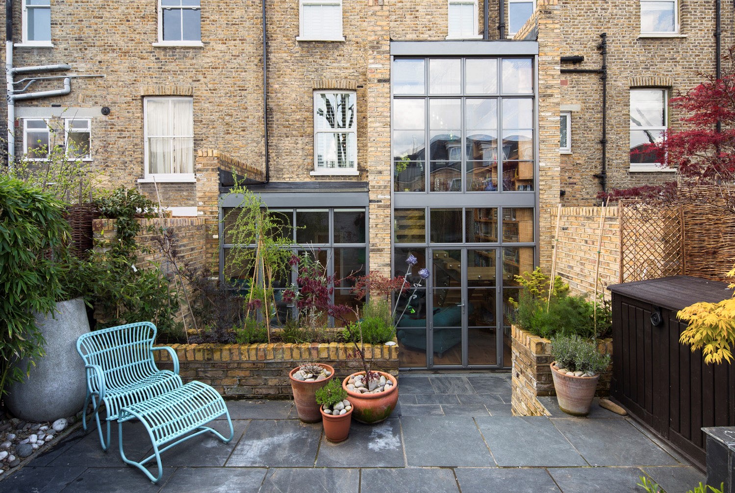 Steel rear patio london townhouse renovation
