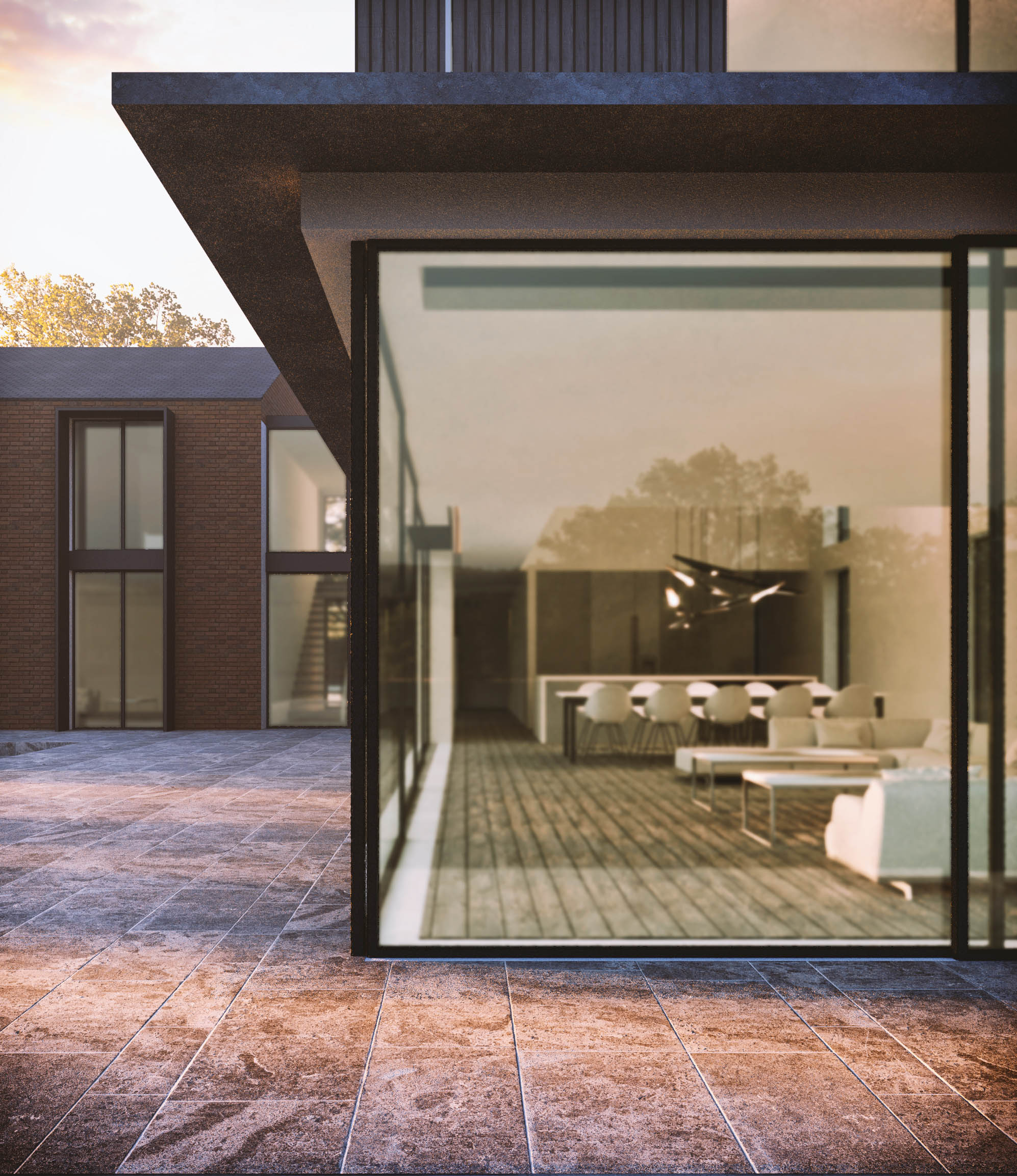 Beautiful green belt rural home design