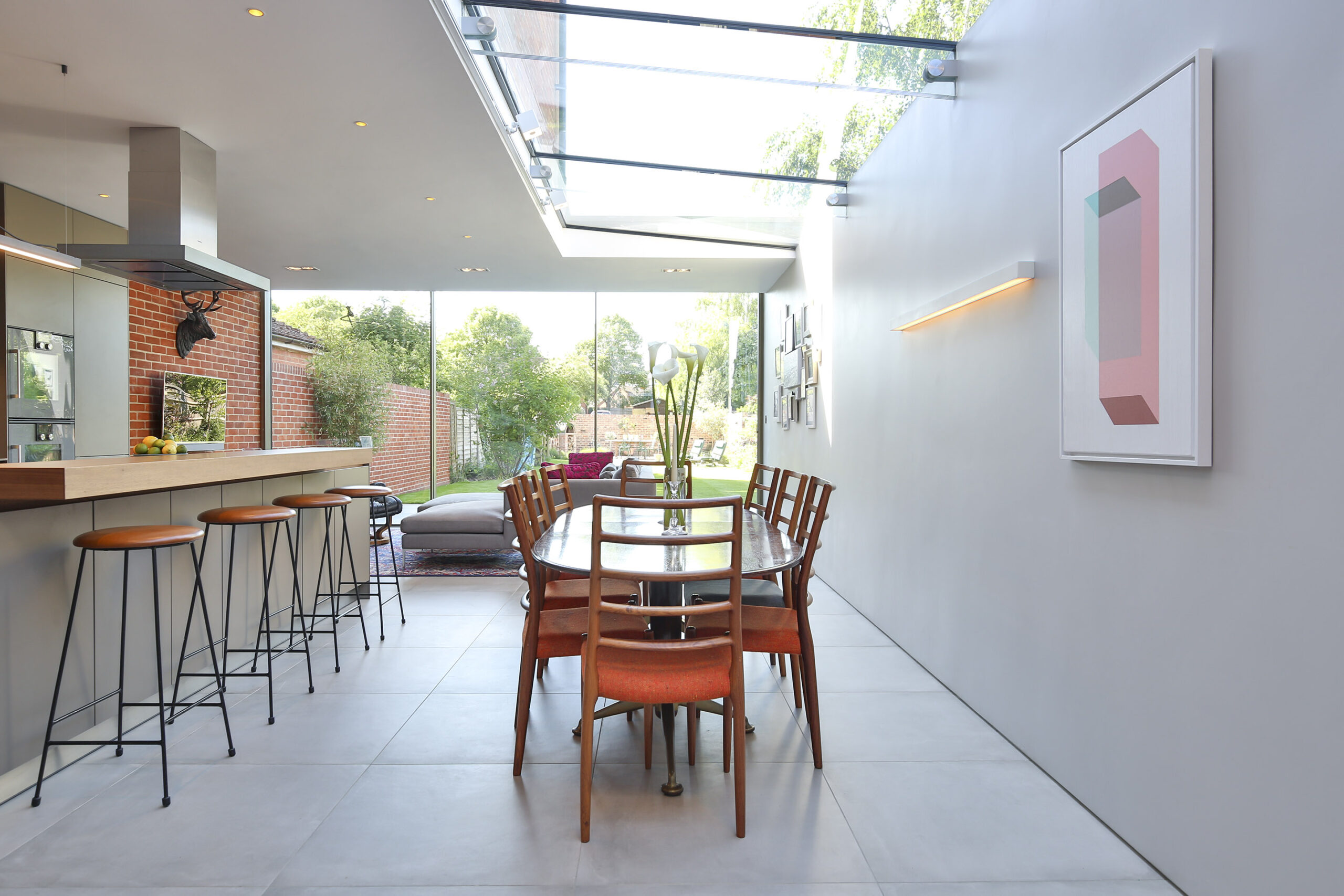 Frameless glass side infill extension kitchen renovation architects