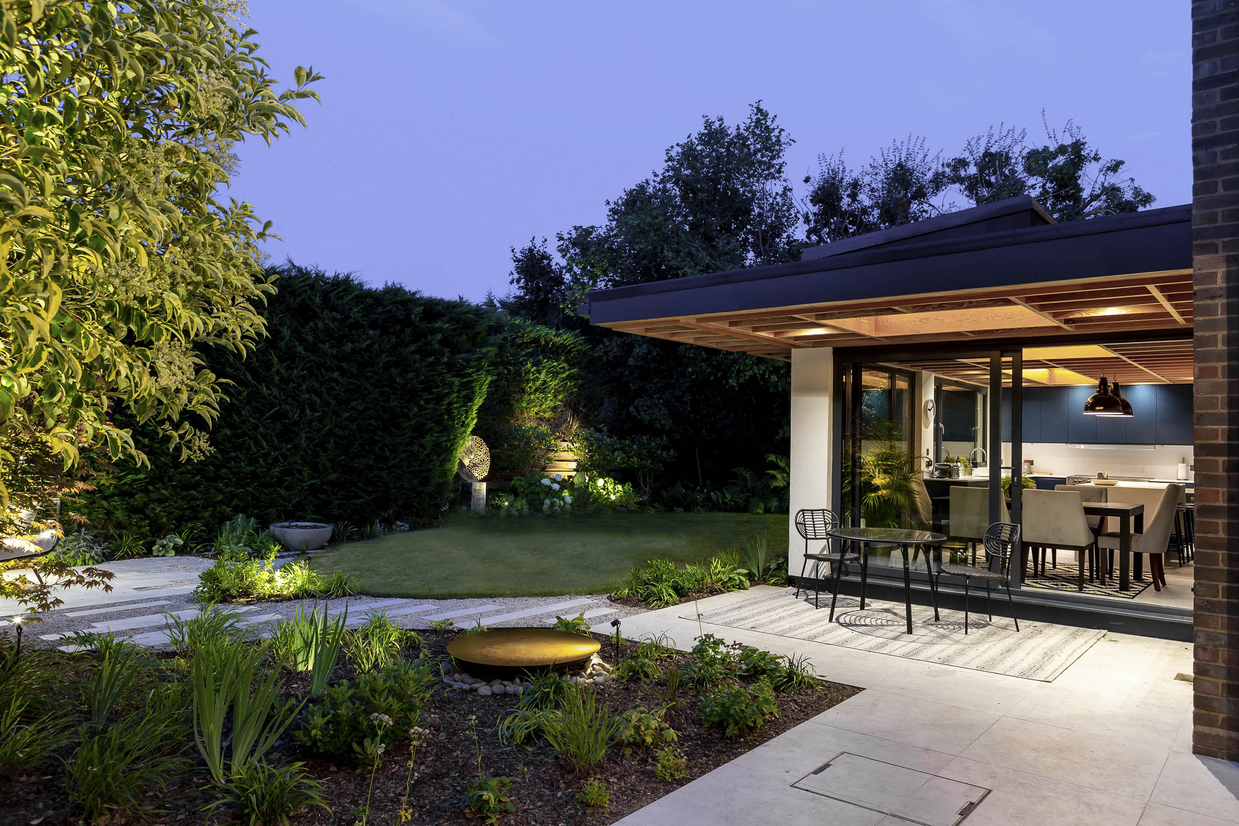 Beautiful green planting design garden and landscaping bucks family home