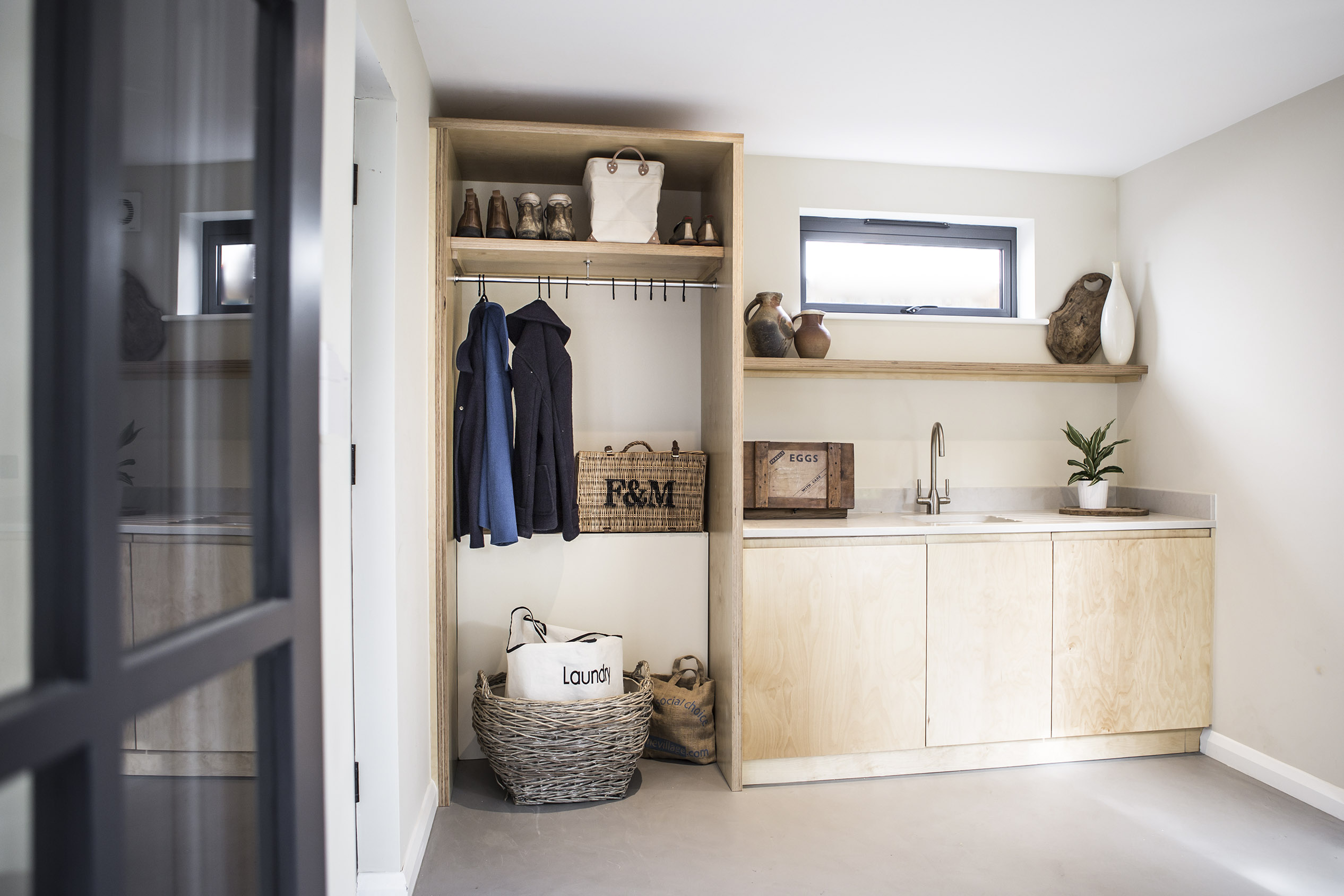Light filled renovated boot room interior design