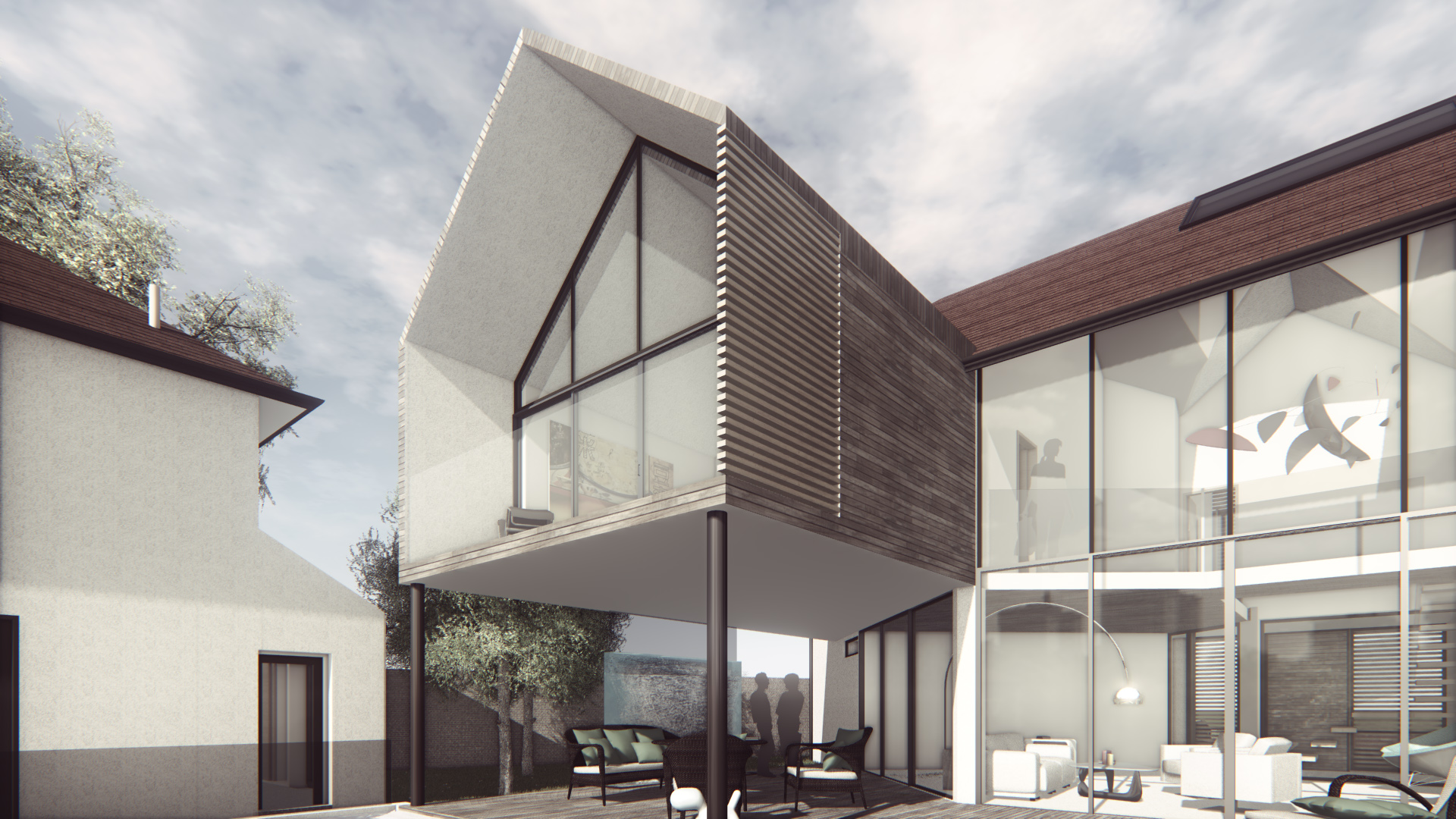 glazed new build English country replacement home
