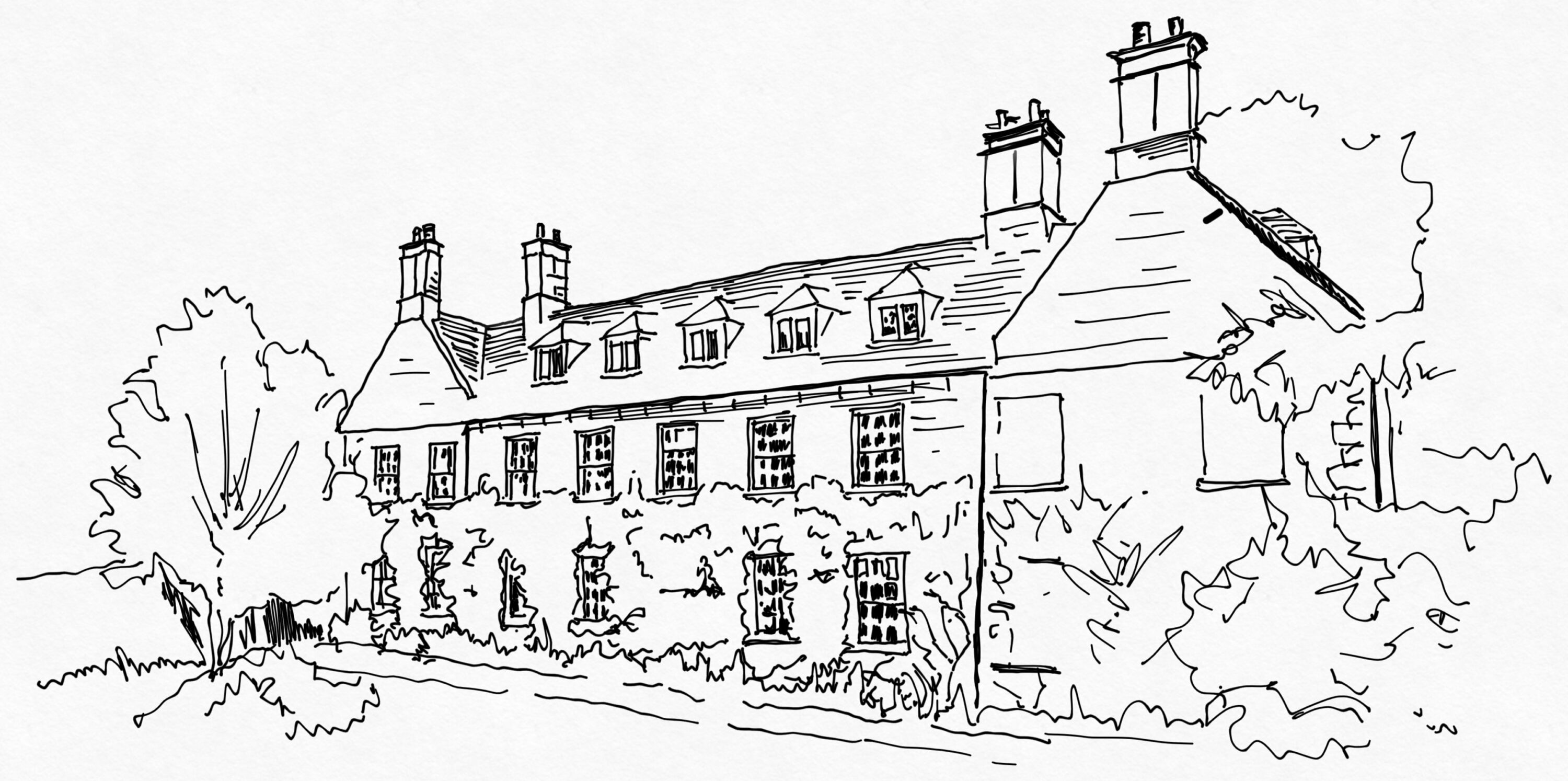Grand country manor house sketch