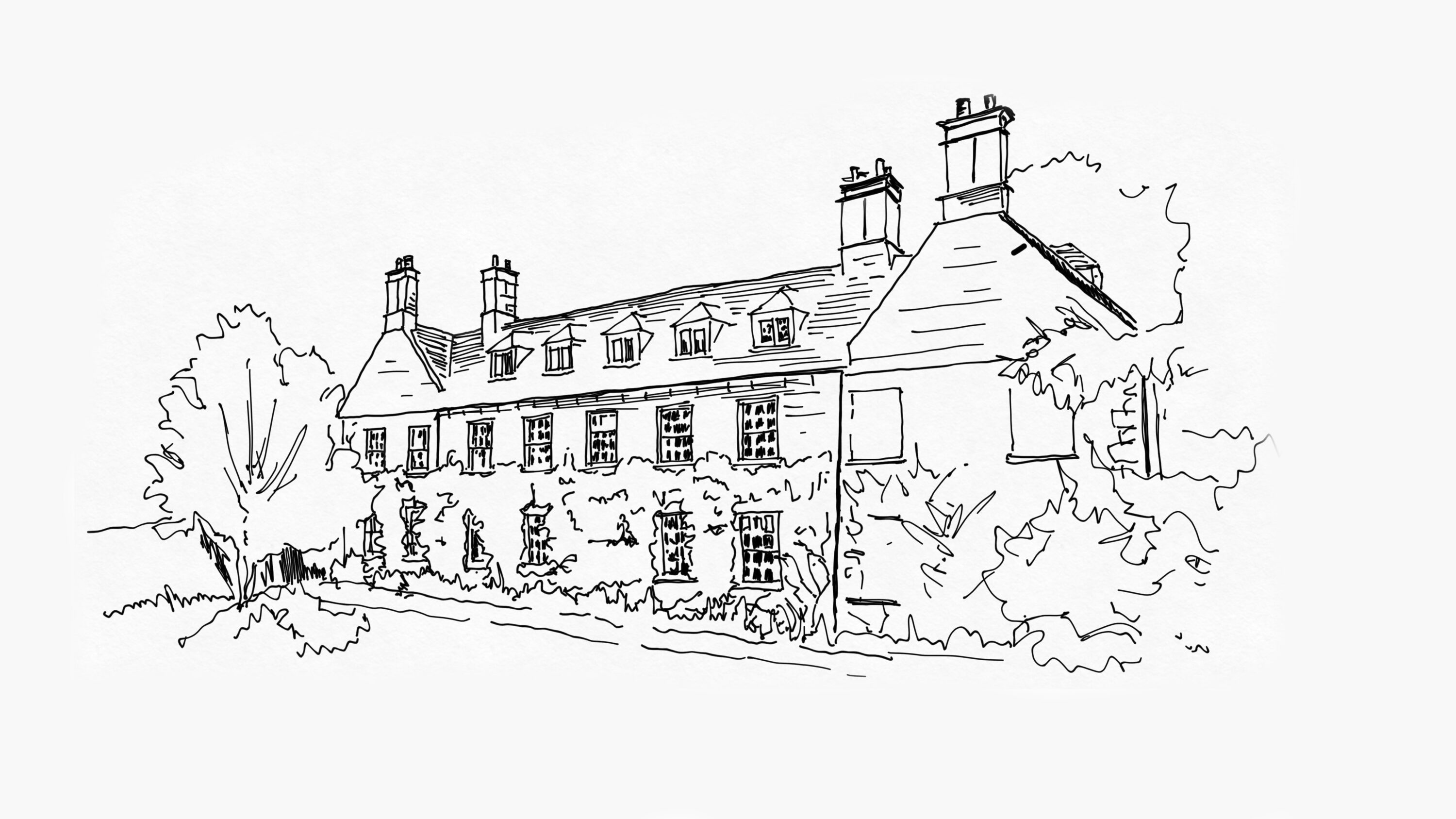 Elegant manor house renovation sketch