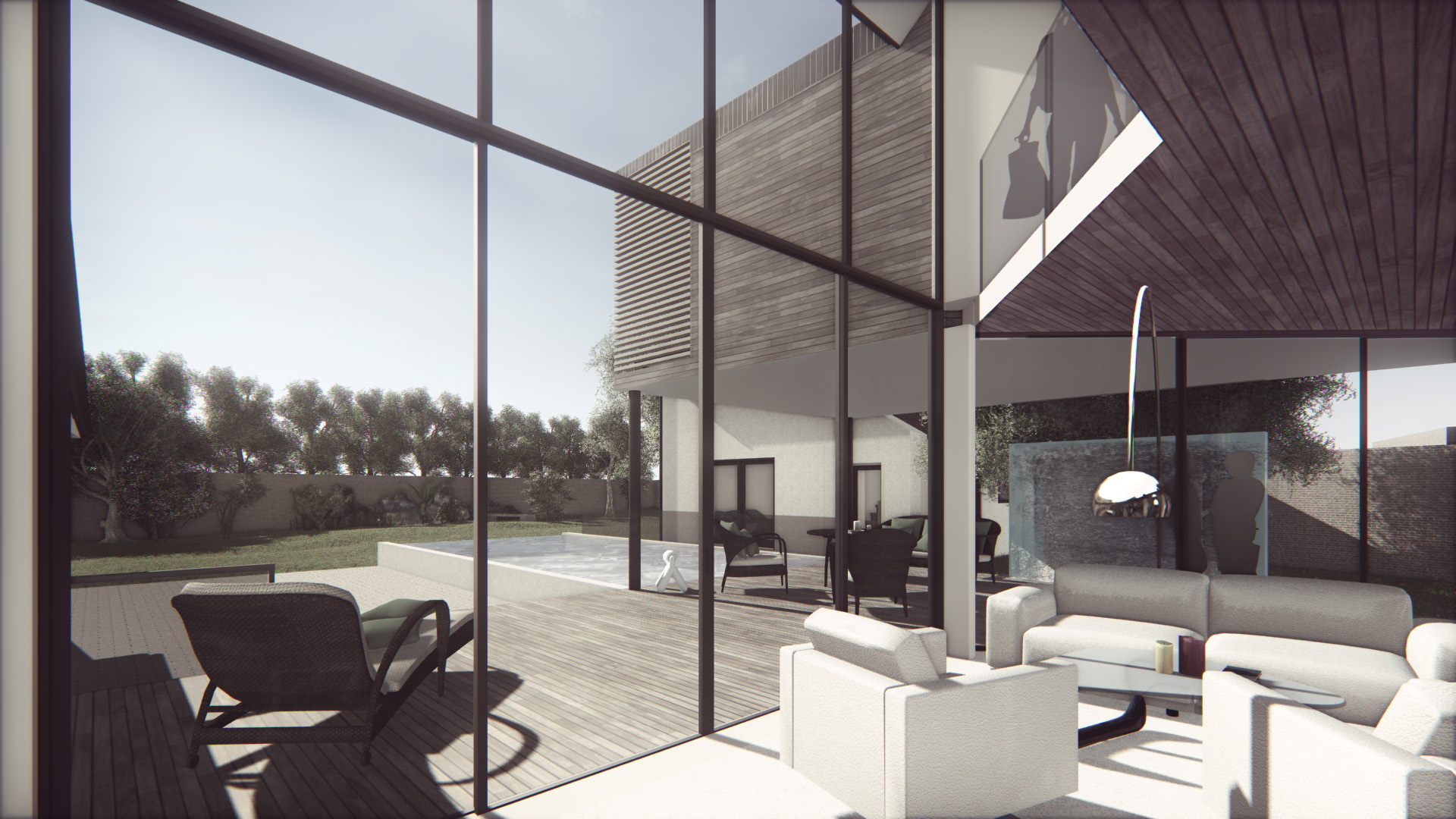 Modern architectural glazed new build country replacement home