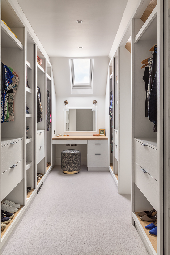 Modern walk in wardrobe design