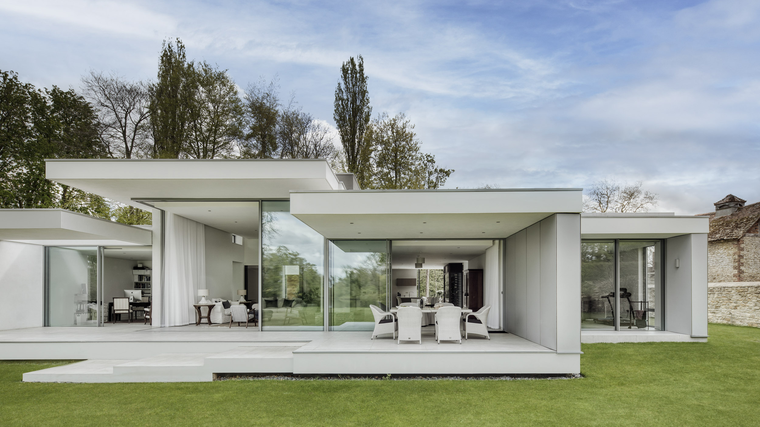 Modern glazed new build country home