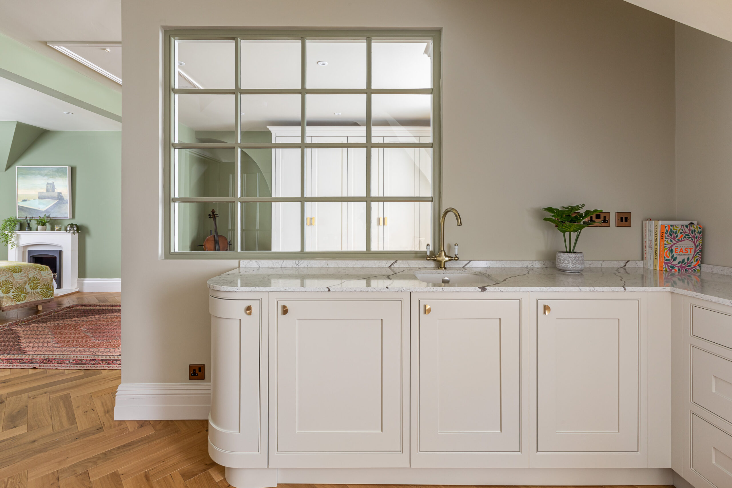 Elegant pastel kitchen interior design