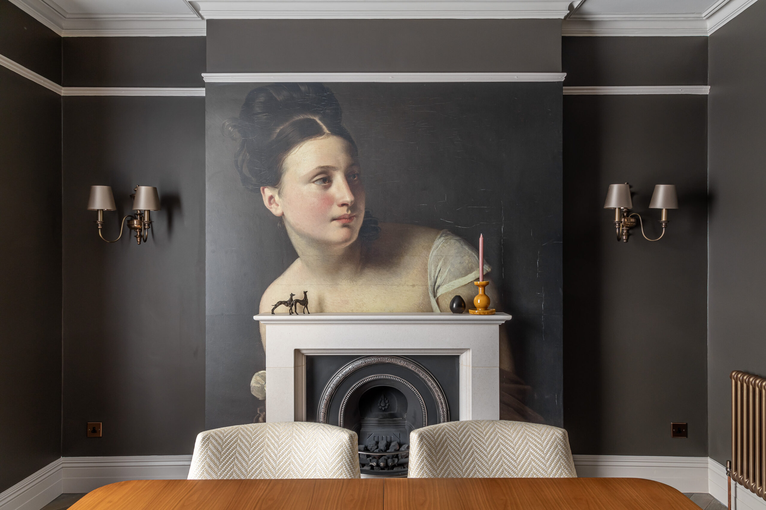 Statement black painting scheme living room design