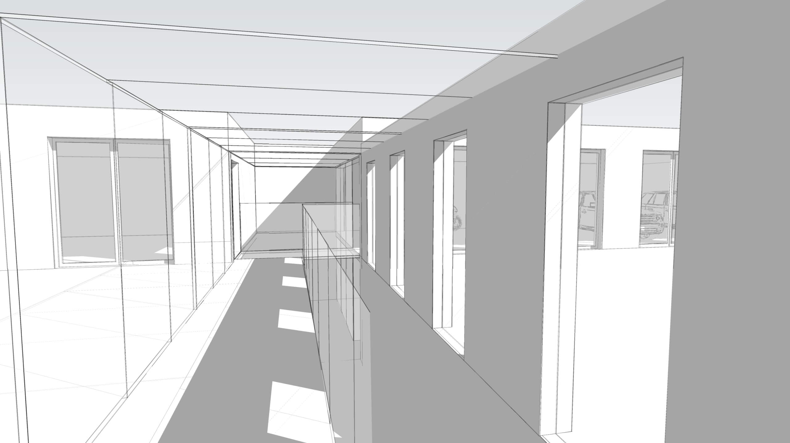 Luxury glazed interior design sketch