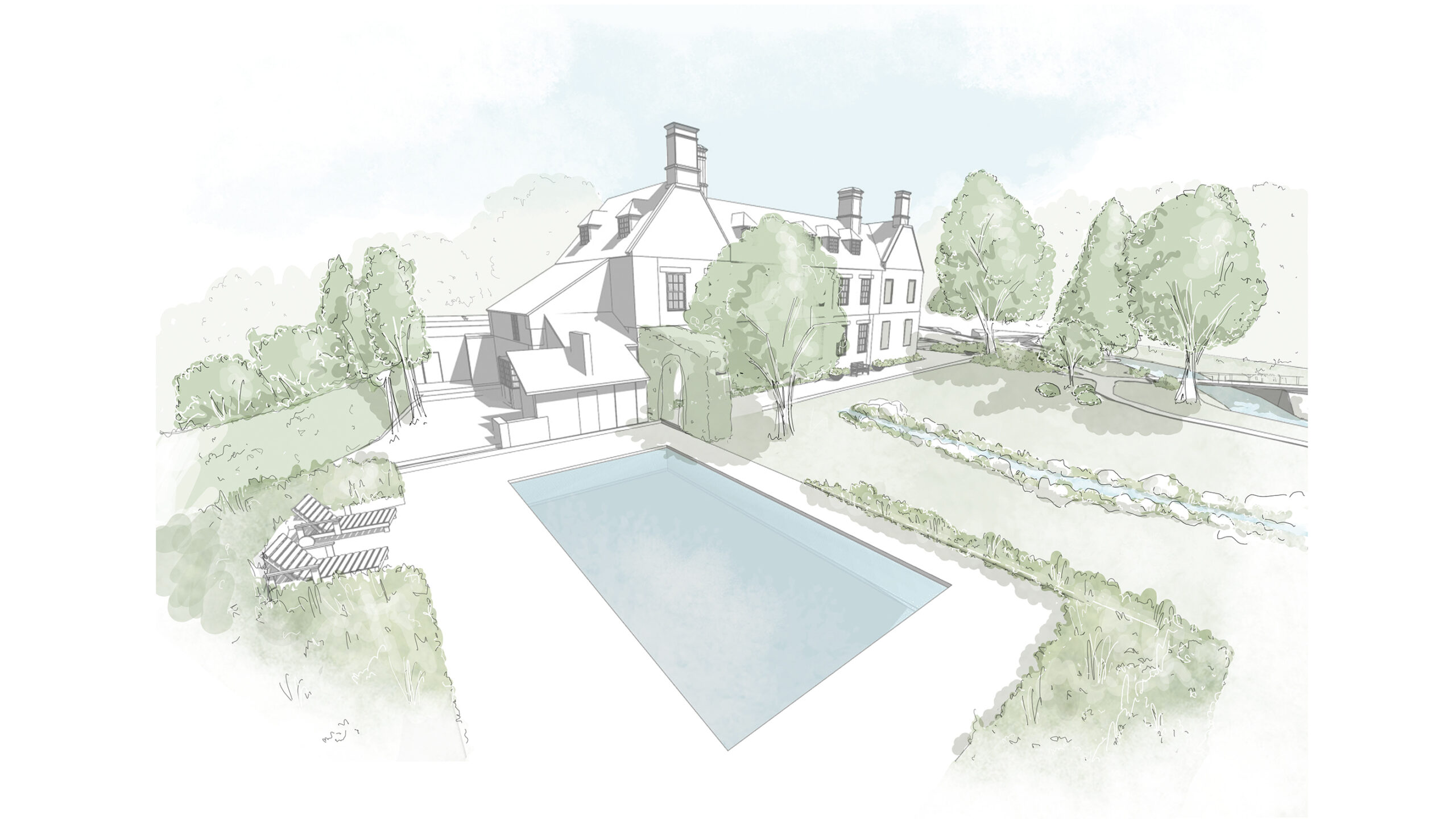 Grand English country manor house architects