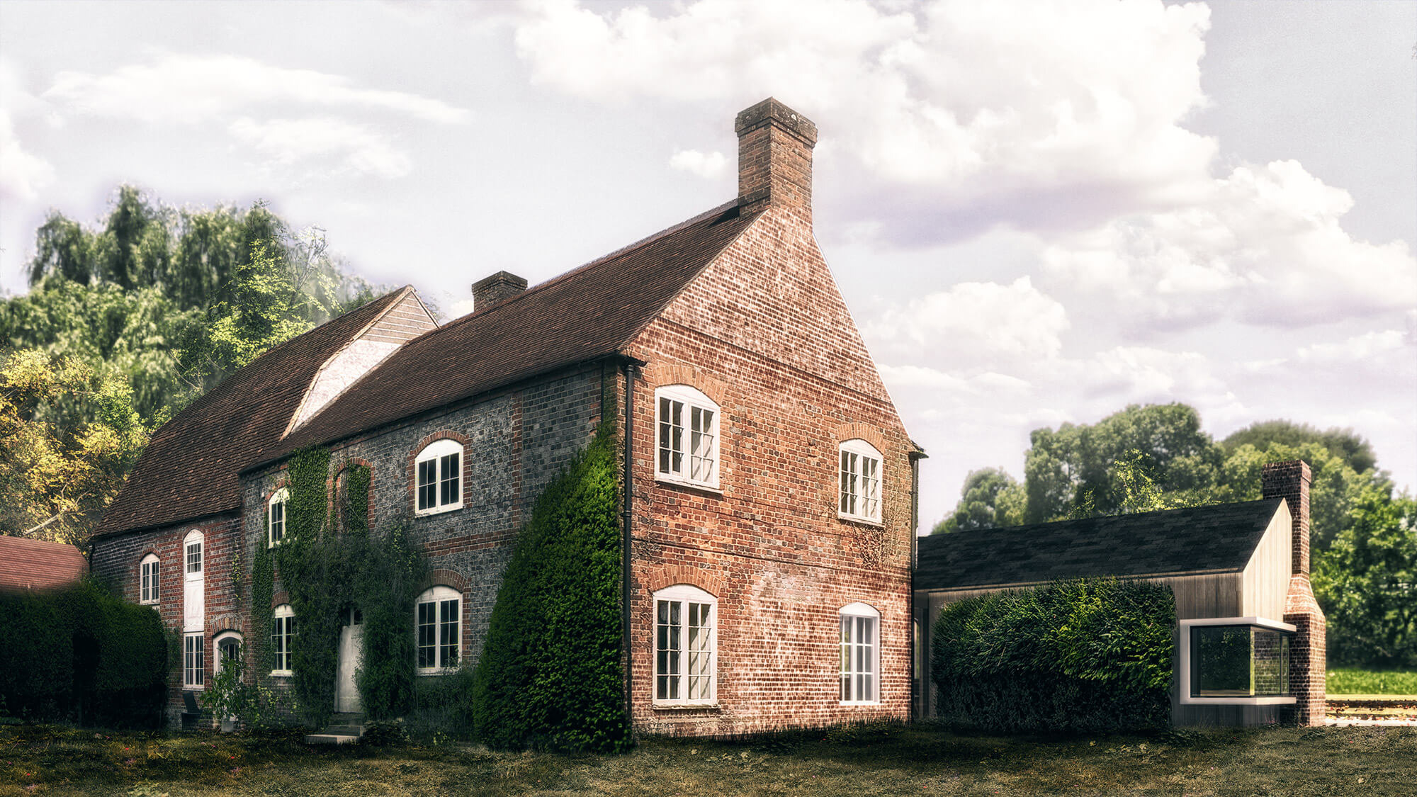 Grand country home renovation render