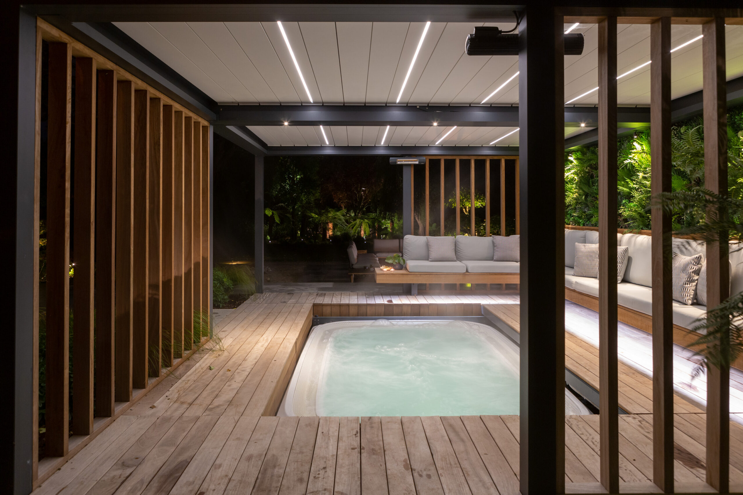 Luxury hot tub pergola