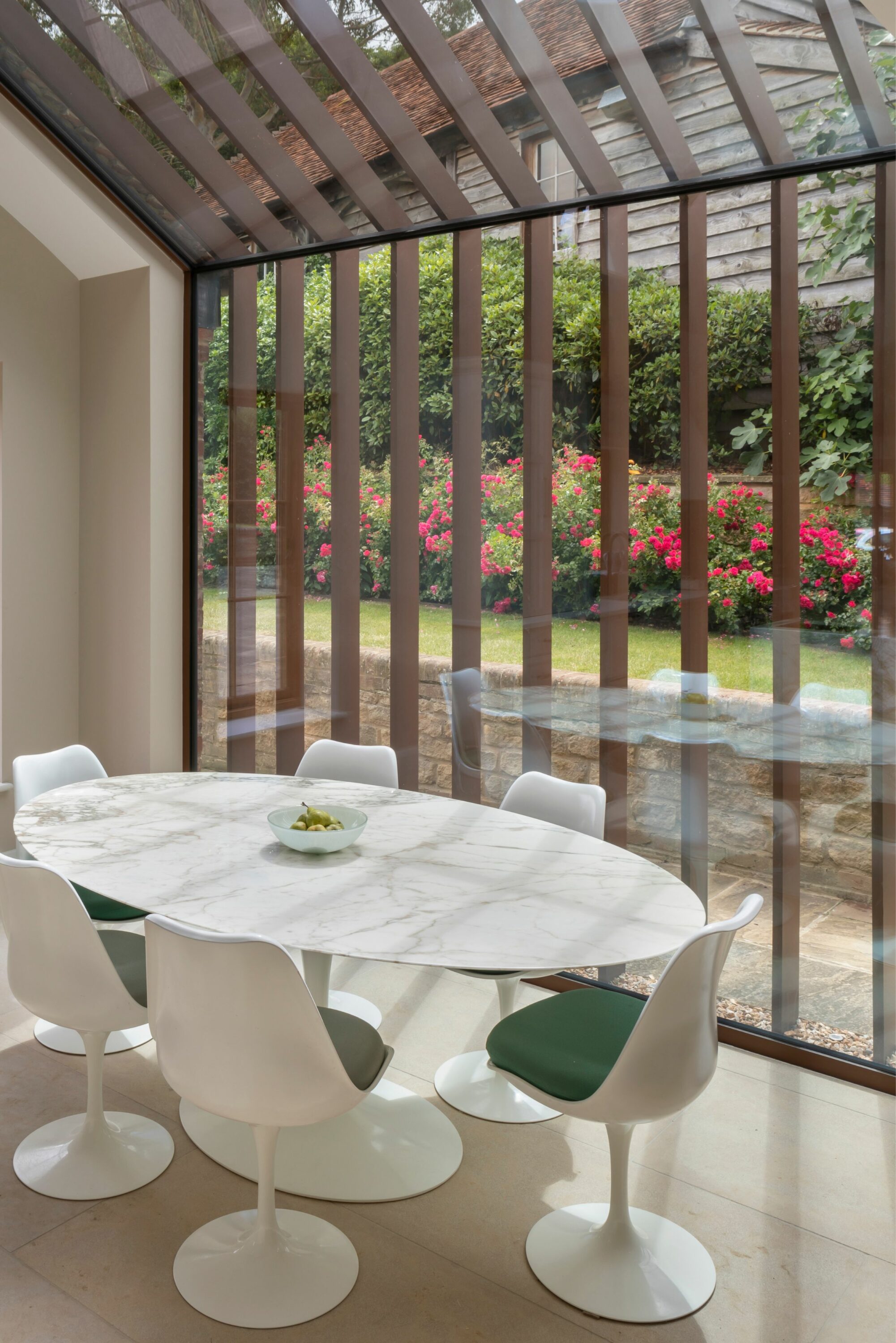 Corten fins glazed kitchen extension architecture